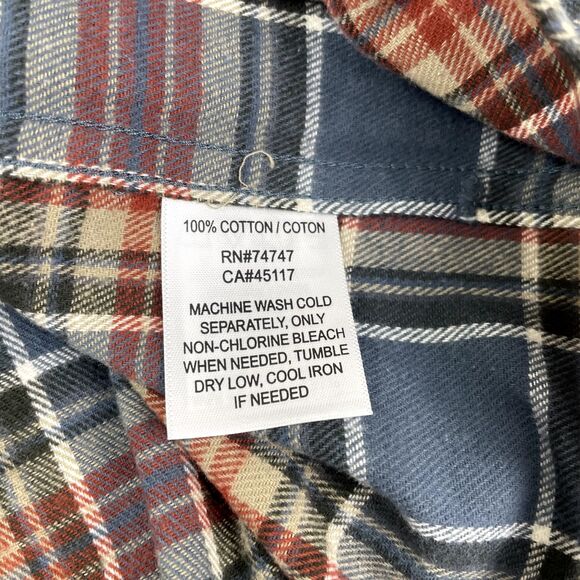 NWT Red Head Ozark Flannel Plaid Shirt Slate Red Cream Work Ranch Yellowstone L - Picture 10 of 11